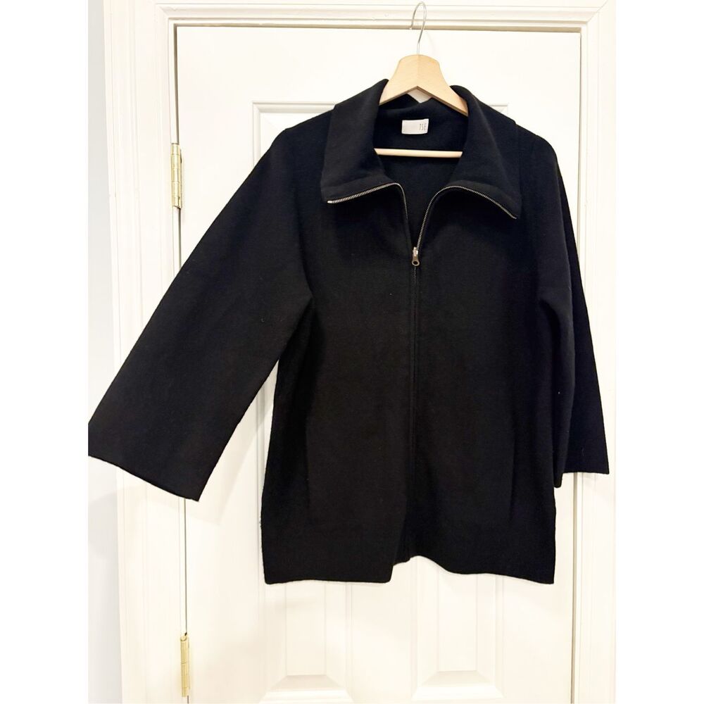 TSE 100% Cashmere Cardigan Coat Sweater Black Size M